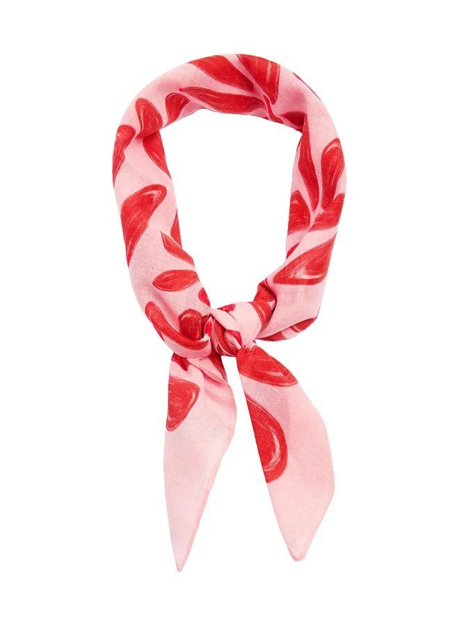 Parfois Pink Floral Printed Scarf With 100% Cotton for Women | Best Price UAE