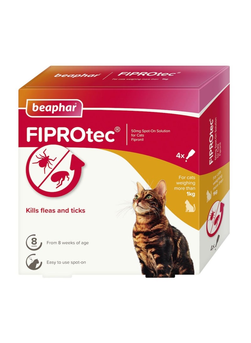 beaphar Fiprotec for Cat, 4 Pipettes