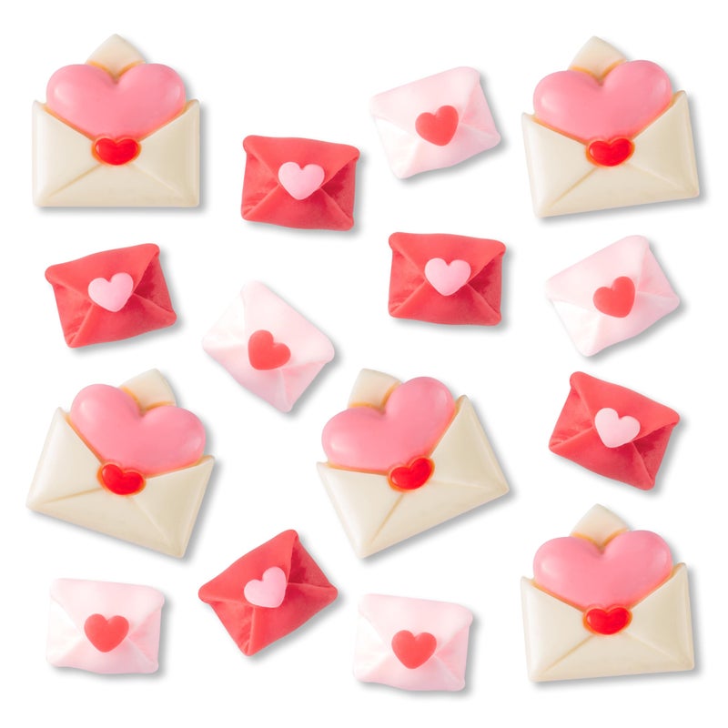 WATINC Valentines Fridge Magnets Decorations - 15PCS Valentine's Day Envelopes Refrigerator Magnetic Decorative, Mini Resin Sweet Heart Romatic Magnet Decal Stickers for Kitchen Whiteboard Locker Home - Image 1