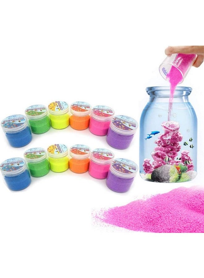Maomoto Set Of 12 Colorful Magic Sand, 6 Colors Atlantis Sand,Fantastic Sand Never Gets Wet- Amazing Hydrophobic Space Sand Play Sand Colored Sand Toys For Kids - Image 1