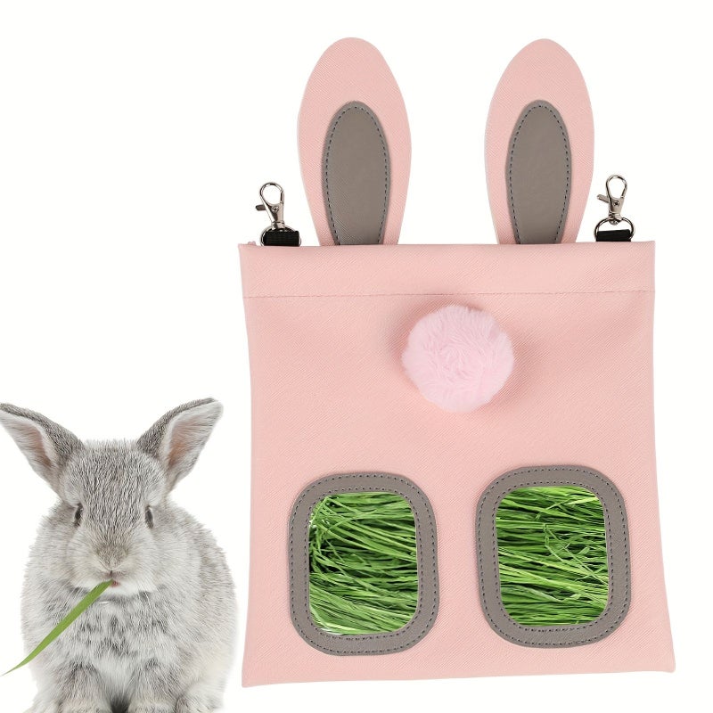 2 Holes Hanging Hay Feeder For Rabbits Guinea Pigs Hamsters Small Animals - Image 1