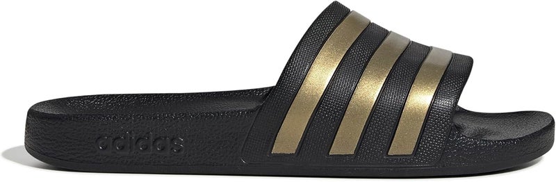 adidas Adilette Aqua Slide Sandal for Unisex - Cblack/Goldmt/Cblack, Size 47 EU - Image 2