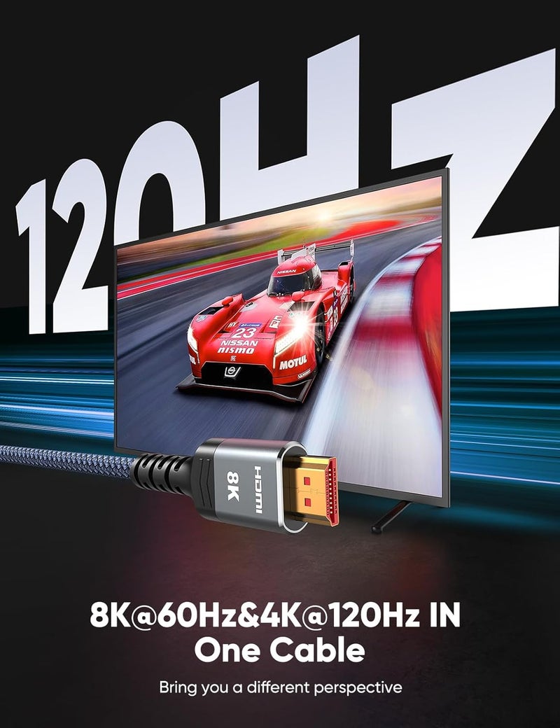 Highwings 10K 8K HDMI 2.1 Cable 2-Pack 6.6FT - Ultra High Speed Slim HDMI Cord - Image 3