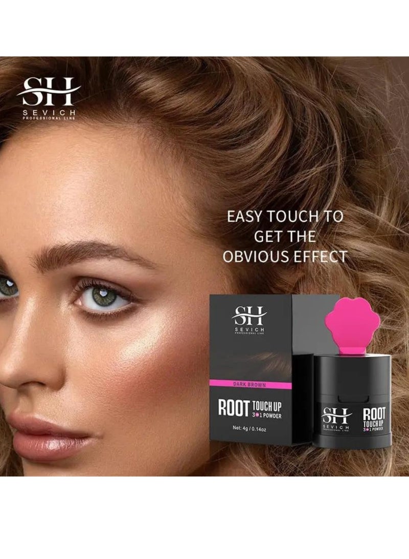 Sevich Hair Root Touch Up Hairline Powder Hair Root Concealer Hair Powder for Hair Root Hair Colour Shadow Cover Grey Hair Beard Root Thin Hair Powder Hair Shadow Powder Dark Brown 4g - Image 2
