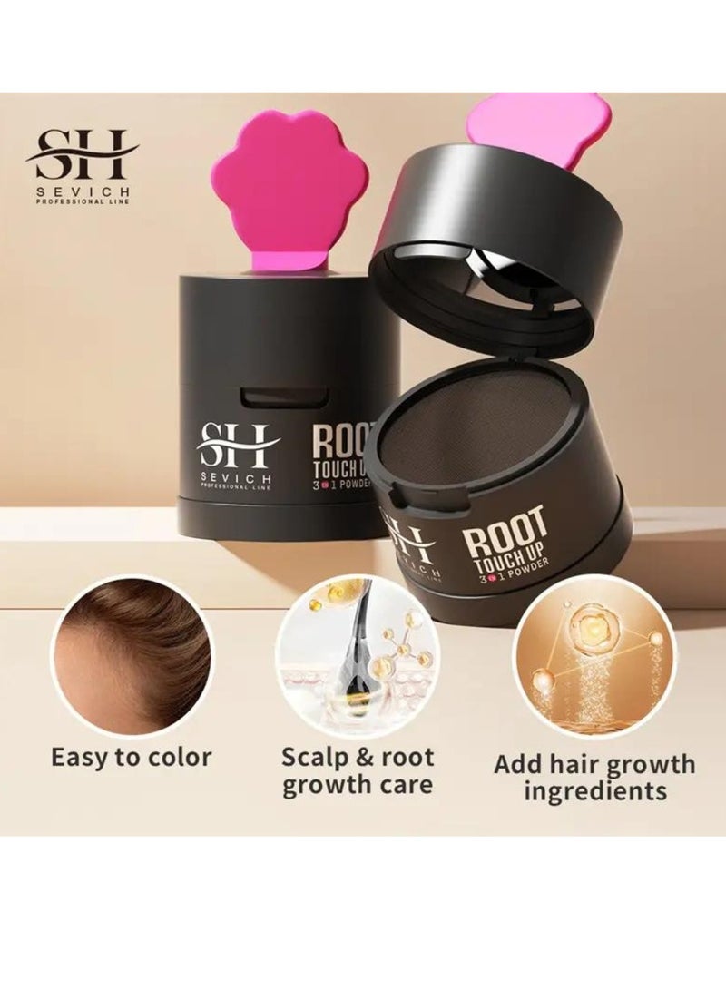 Sevich Hair Root Touch Up Hairline Powder Hair Root Concealer Hair Powder for Hair Root Hair Colour Shadow Cover Grey Hair Beard Root Thin Hair Powder Hair Shadow Powder Dark Brown 4g - Image 3