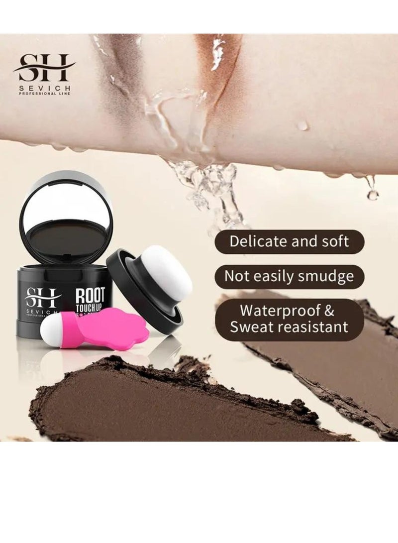 Sevich Hair Root Touch Up Hairline Powder Hair Root Concealer Hair Powder for Hair Root Hair Colour Shadow Cover Grey Hair Beard Root Thin Hair Powder Hair Shadow Powder Dark Brown 4g - Image 4