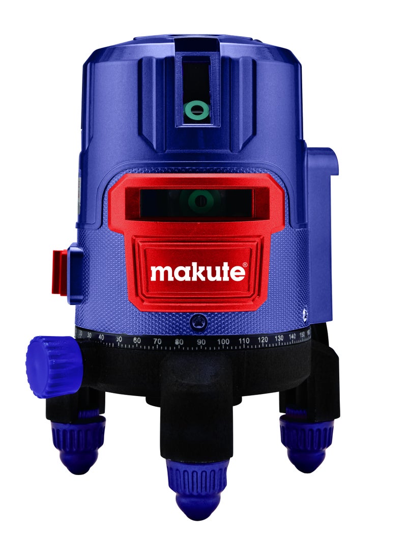 makute Laser Level, 4 Vertical & 1 Horizontal Beam, 20m Working Range, ±1mm/10m Accuracy, Self-Leveling with Automatic Calibration, Class II 635nm, Battery-Powered, Ideal for Construction & Surveying, LL2205  - Image 1
