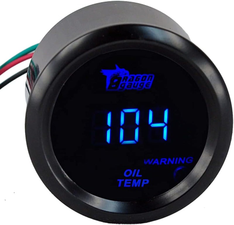 E Support Universal Car Motor 2" 52mm Digital Blue LED Light Display Oil Temp Temperature Gauge Meter Fahrenheit F - Image 2