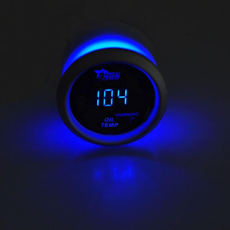 E Support Universal Car Motor 2" 52mm Digital Blue LED Light Display Oil Temp Temperature Gauge Meter Fahrenheit F - Image 3