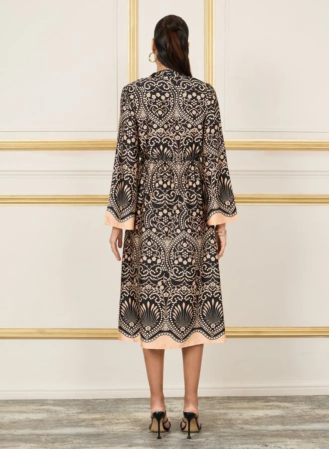 Styli Printed Midi Dress