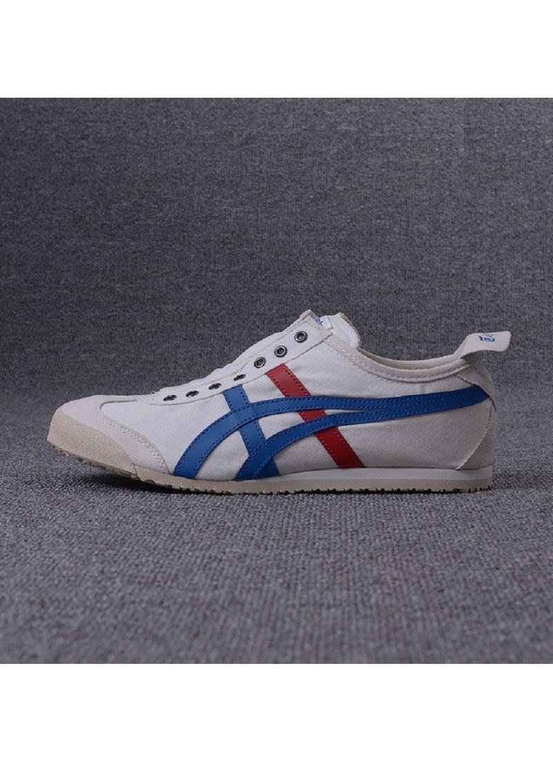 Onitsuka Tiger - MEXICO 66 Slip-On Canvas Casual Colorblock Sneakers White/Blue/Red - Image 1