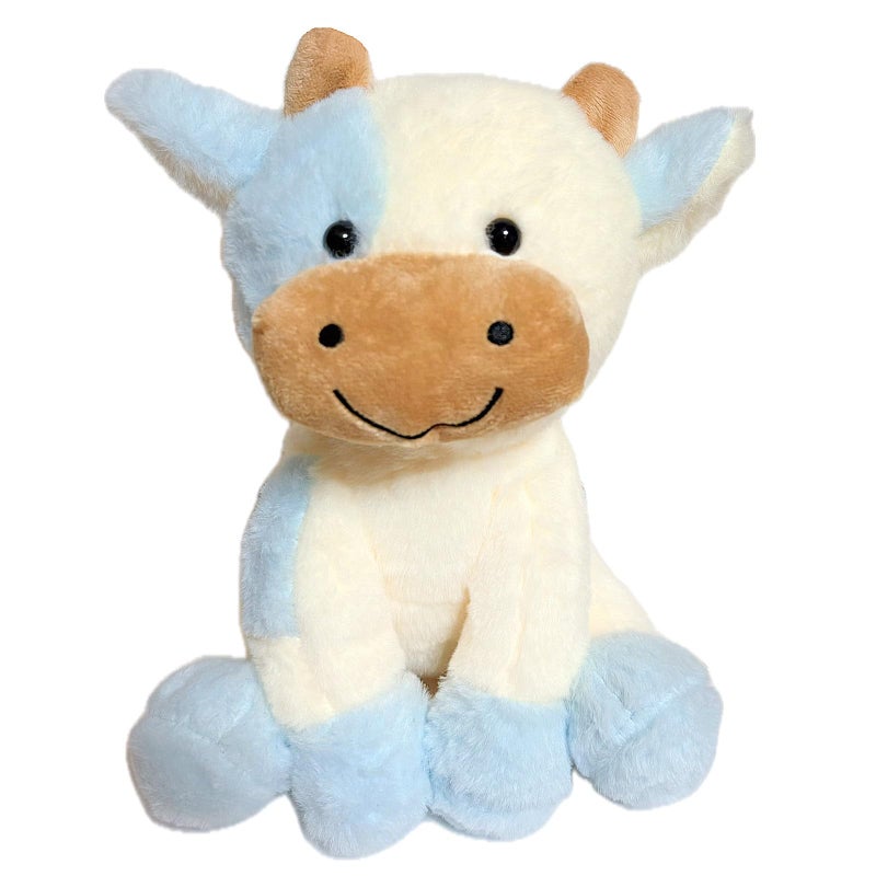 BSVOME 9 inches Cow Stuffed Animal Soft Plush Cute Cow Doll for Boys Girls Blue Cow - Image 2