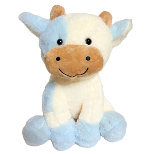 BSVOME 9 inches Cow Stuffed Animal Soft Plush Cute Cow Doll for Boys Girls Blue Cow - Image 1