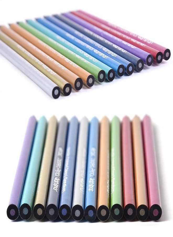 qianshan Metallic Colored Pencils 12 Colors - Non-toxic Black Wood Colored Pencils Pre-sharpened Wooden Sketching Pencils Set for Adults Coloring Book, Art Drawing, Black Paper, No Duplicates - Image 3
