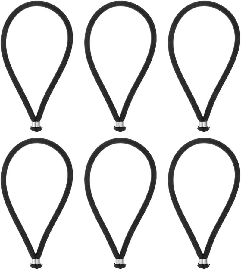 6pcs Replacement Black Bungee Cords 8mm X 19cm Elastic Shock Cords for Tent and Trampoline Tie-Downs, Marine Grade Elastic Ropes for Outdoor Camping and Kayak Securement - Image 1