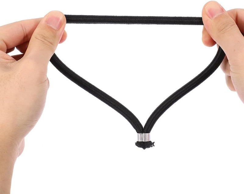 6pcs Replacement Black Bungee Cords 8mm X 19cm Elastic Shock Cords for Tent and Trampoline Tie-Downs, Marine Grade Elastic Ropes for Outdoor Camping and Kayak Securement - Image 3