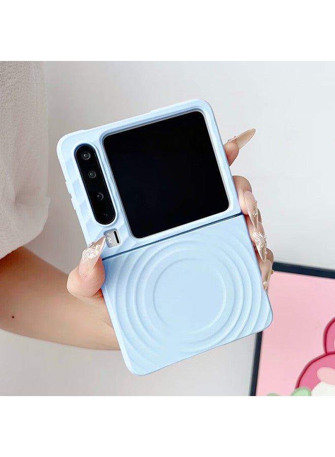 Purecolor Magnetic Foldable Screen Protective Case For Huawei Purax Pura X Collector's Edition, Ultra-thin Shockproof Skin-friendly Simple Wave Pattern Case - Sky Blue - Image 2