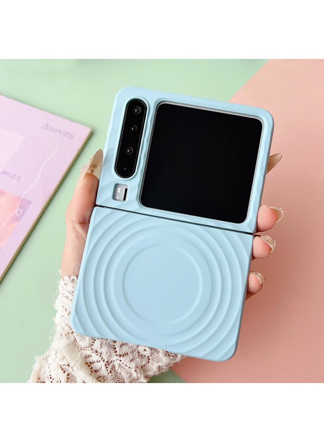 Purecolor Magnetic Foldable Screen Protective Case For Huawei Purax Pura X Collector's Edition, Ultra-thin Shockproof Skin-friendly Simple Wave Pattern Case - Sky Blue - Image 1