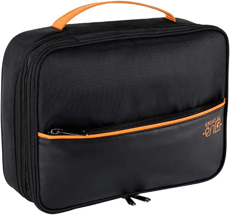SYOSI Electronics Organizer Travel Case, 3-Layers Water Resistant Cable Organizer Bag for Travel Essentials, Gifts for Men, Storage Bag for Camera Accessories, Phone, Cord & Tablet (Black) - Image 1