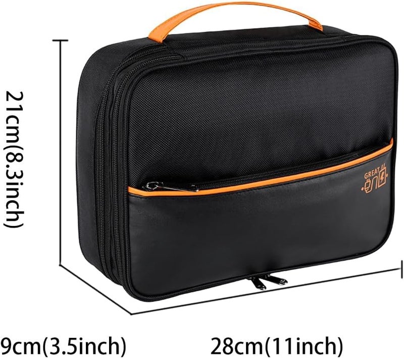 SYOSI Electronics Organizer Travel Case, 3-Layers Water Resistant Cable Organizer Bag for Travel Essentials, Gifts for Men, Storage Bag for Camera Accessories, Phone, Cord & Tablet (Black) - Image 5