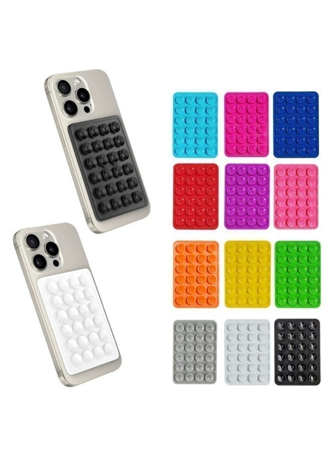 12-color silicone suction cup for phone cases Self-adhesive mount-hands-free mobile accessory mount for video and selfie-compatible with iPhone and Android phone cases - Image 1