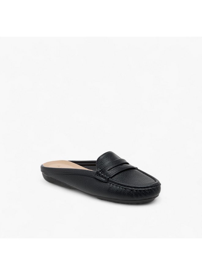 Le Confort Women Textured Slip-On Mules with Cut-Out Detail  - Image 2