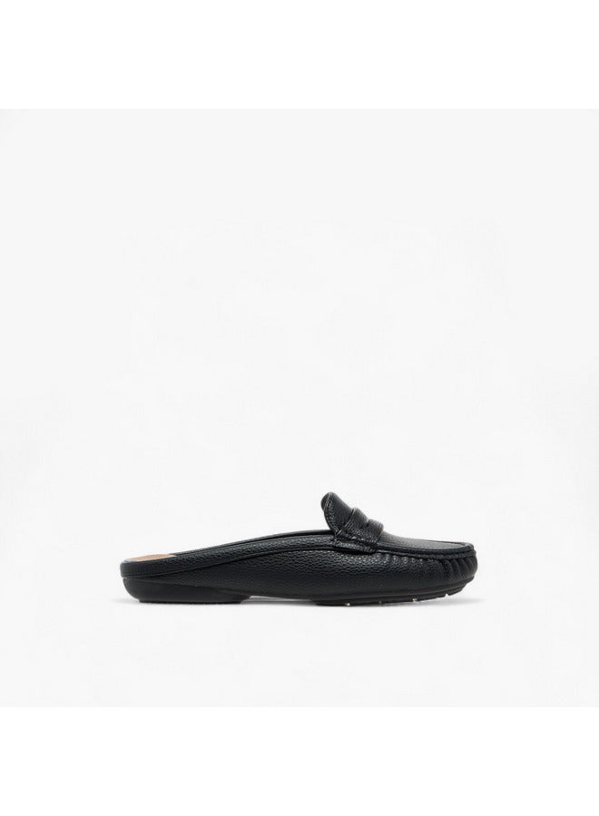 Le Confort Women Textured Slip-On Mules with Cut-Out Detail  - Image 3