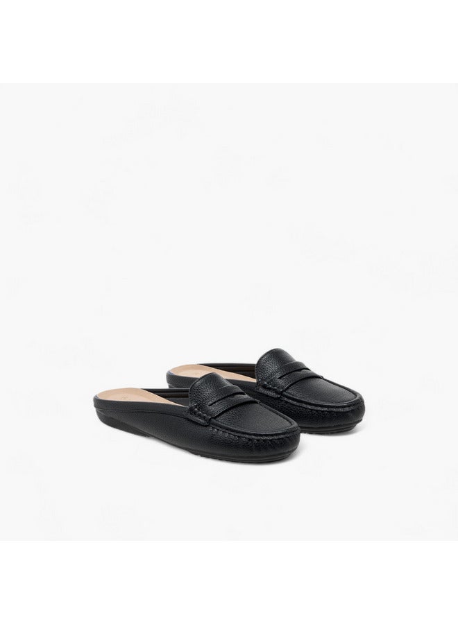 Le Confort Women Textured Slip-On Mules with Cut-Out Detail  - Image 1