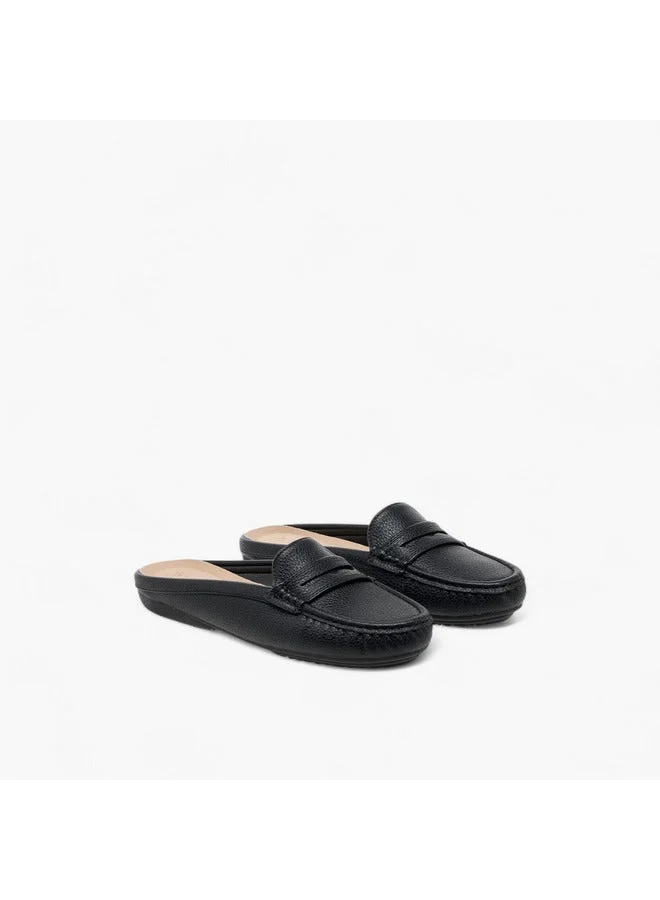 Le Confort Women Textured Slip-On Mules with Cut-Out Detail