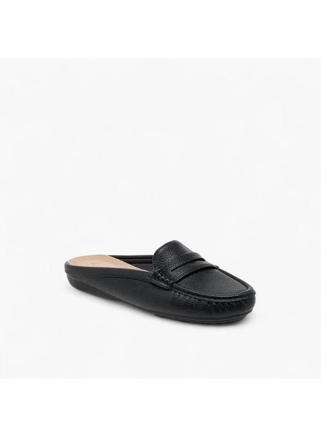 Le Confort Women Textured Slip-On Mules with Cut-Out Detail