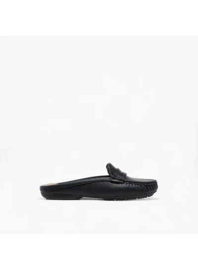 Le Confort Women Textured Slip-On Mules with Cut-Out Detail