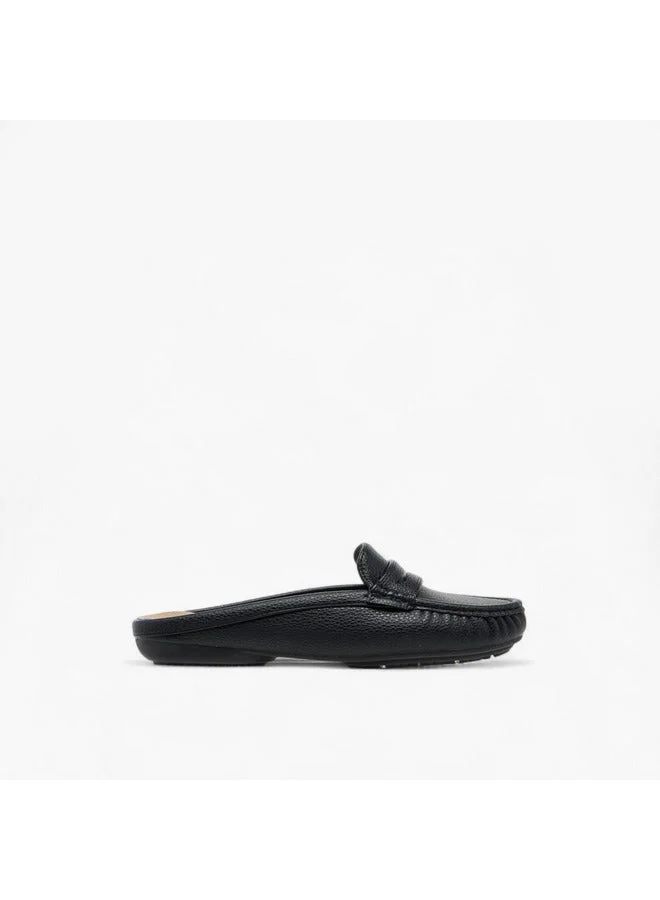 Le Confort Women Textured Slip-On Mules with Cut-Out Detail