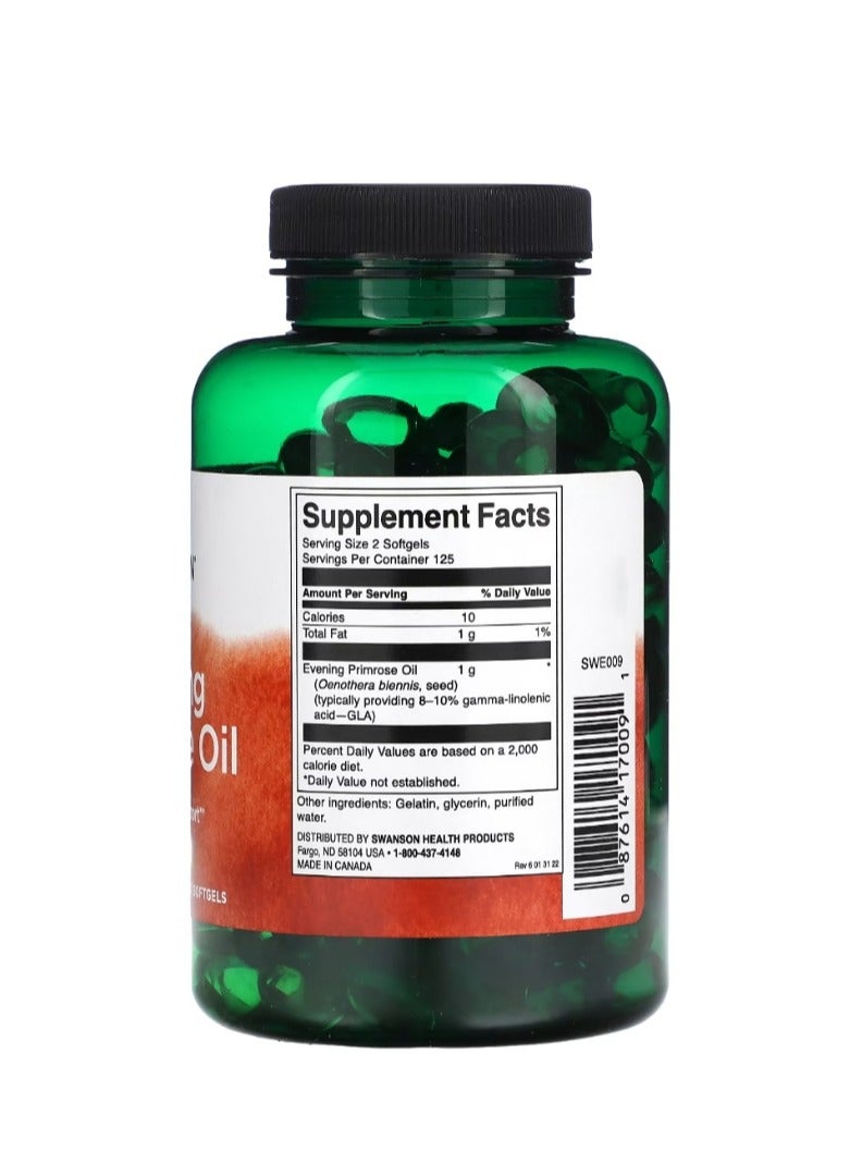 سوانسون زيت زهرة الربيع المسائية 500 مجم 250 كبسولة هلامية - Image 2