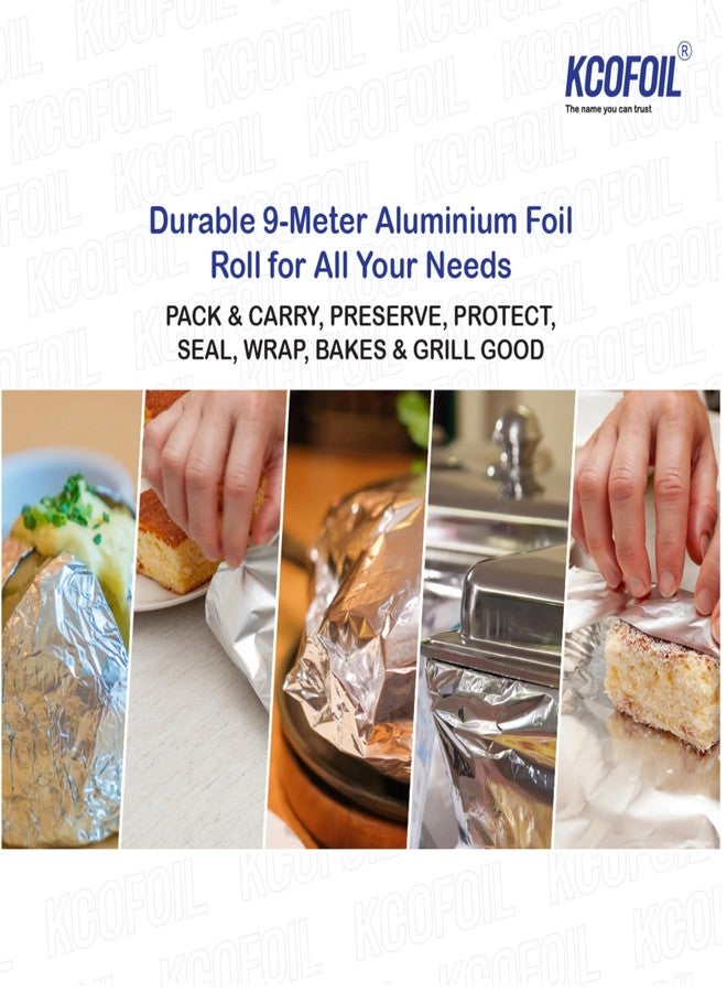 Kcofoil Aluminium Foil Paper Roll | Food Grade Deliwrap | Extra Thick | Ideal for Storing, Freezing & Grilling | 40G x 3 (120G Total) | Pack of 1 - Image 4