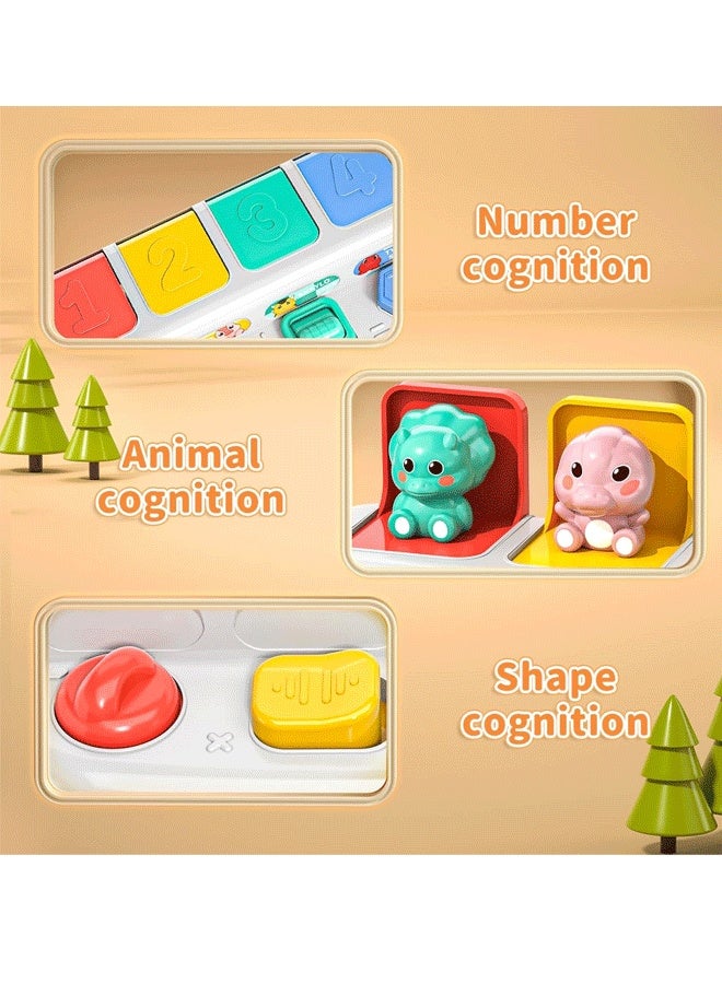 XiuWoo Musical Cause and Effect Pop Up Developmental Toys for Babies and Toddlers 36+ Months, Montessori Interactive Toy with Buttons & Colors – Color Sorting Animals, 3 4 5 Years Kids Gift - Image 5