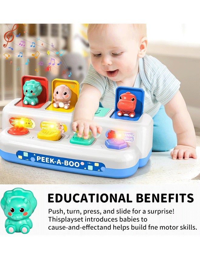 XiuWoo Musical Cause and Effect Pop Up Developmental Toys for Babies and Toddlers 36+ Months, Montessori Interactive Toy with Buttons & Colors – Color Sorting Animals, 3 4 5 Years Kids Gift - Image 3
