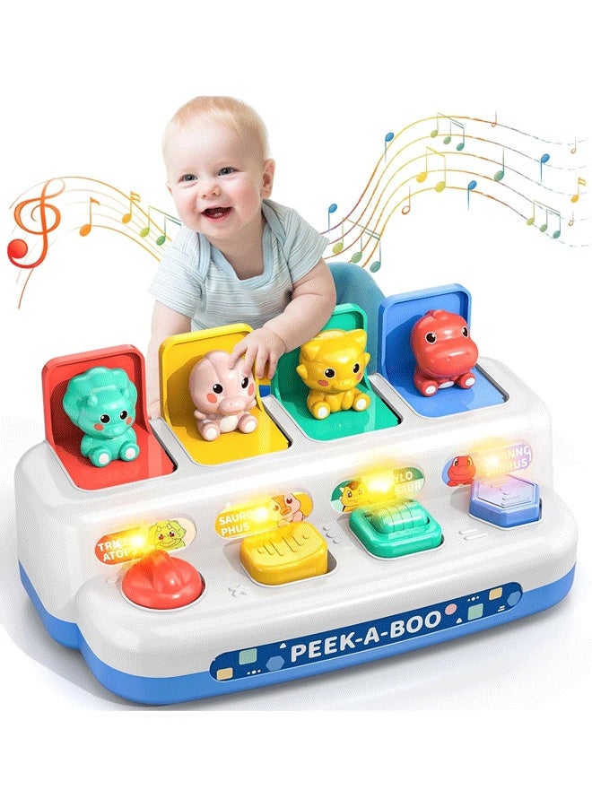 XiuWoo Musical Cause and Effect Pop Up Developmental Toys for Babies and Toddlers 36+ Months, Montessori Interactive Toy with Buttons & Colors – Color Sorting Animals, 3 4 5 Years Kids Gift - Image 1