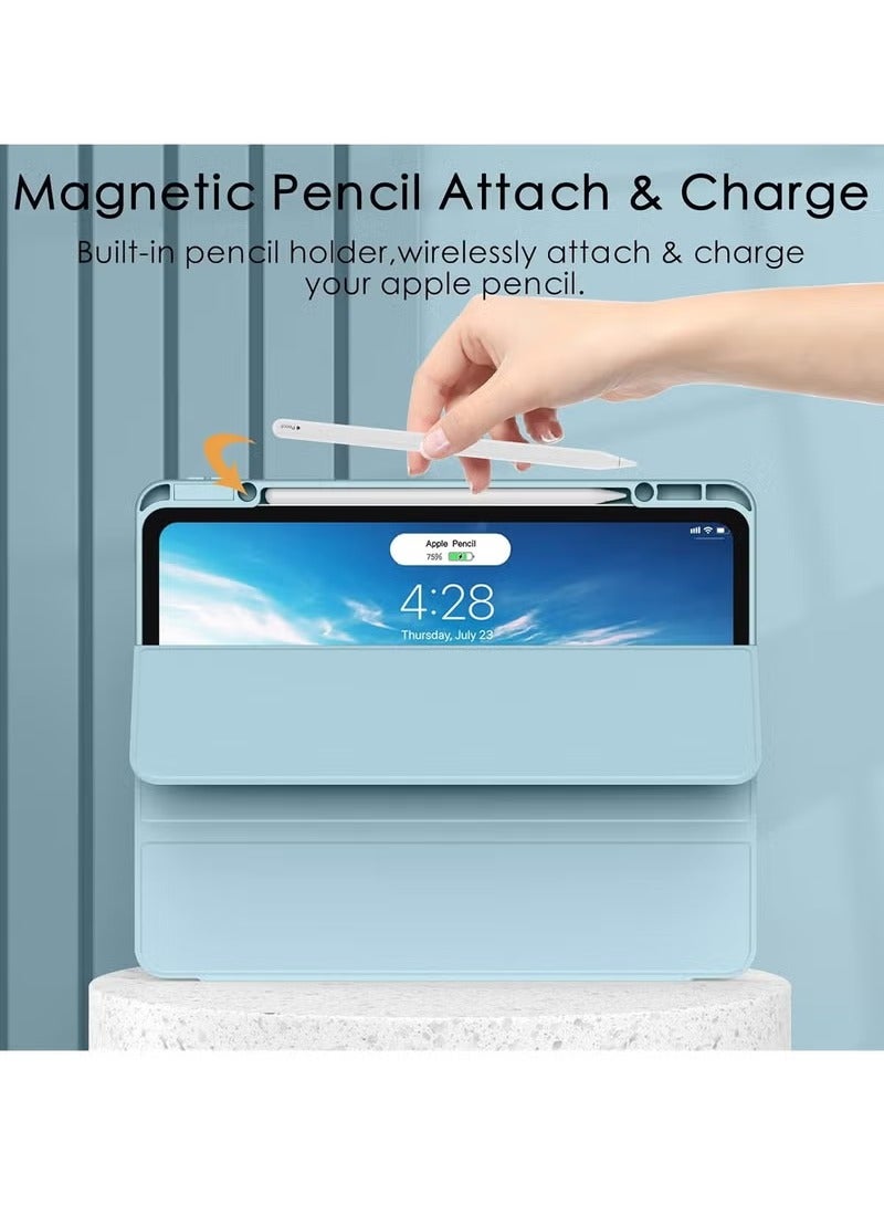 MIGOFAST Case for iPad Pro 12.9 Inch 2022 2021 2020 2018 with Pencil Holder Slim Stand Protective Cover with Clear Transparent Back Shell for iPad Pro 12.9 inch Tablet Support Auto Wake Sleep - Image 3