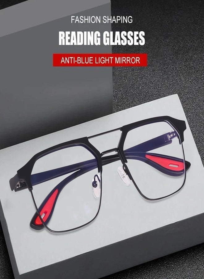 TheDarker Eyeglasses Square Spectacles Clear Anti Blue Ray Blocking BlueCut Anti Glare Reduce zero Power Mobile computer Laptop Gaming protection For Men & Women (Free Size) (Italic Black/Clear) - Image 5