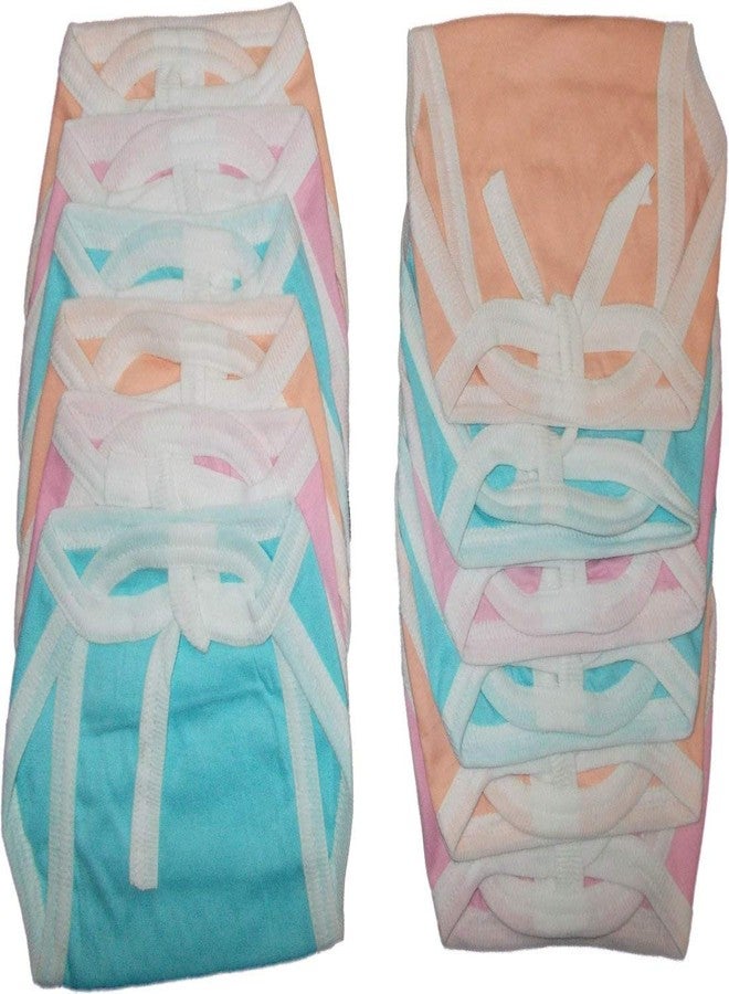 Crawl'in Baby Hosiery Plastic Diaper Tying Knotted Nappies Washable & Reuable Indian Style u-Shape Langot Pack of 12 Pcs (Assorted Colours)