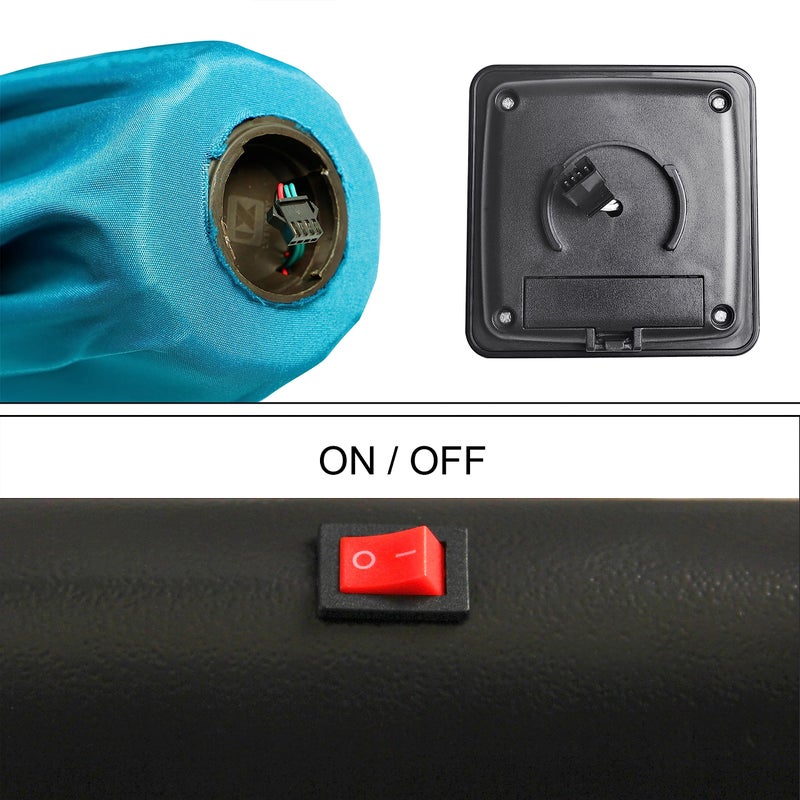 Blissun Square Patio Umbrella with 28 LED Lights, Solar Umbrella Table Market Umbrella with Tilt and Crank Outdoor Umbrella for Garden, Deck, Backyard, Pool and Beach, Cerulean - Image 4