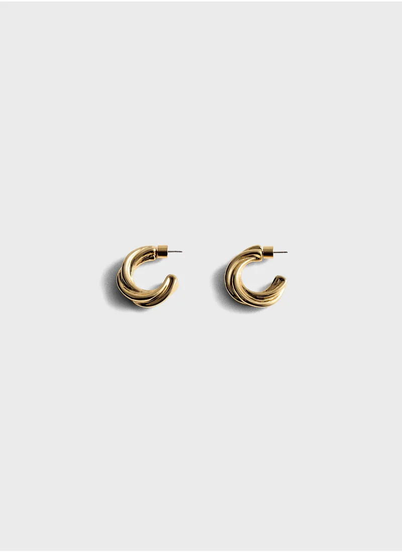 MANGO Interlocking Circular Earrings