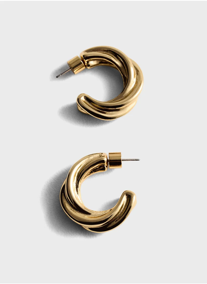 MANGO Interlocking Circular Earrings