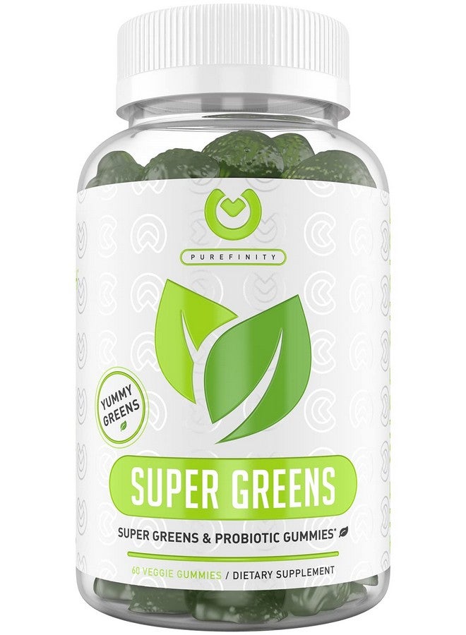 PUREFINITY Greens Superfood Gummies Super Greens Gummy With Spirulina Alfalfa Beet Root Powder Digestive Enzymes Prebiotics & Probiotics For Immune & Digestive Health Plus Natural Energy 60 Gummies. - Image 1