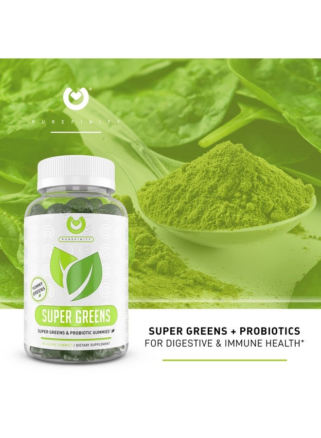 PUREFINITY Greens Superfood Gummies Super Greens Gummy With Spirulina Alfalfa Beet Root Powder Digestive Enzymes Prebiotics & Probiotics For Immune & Digestive Health Plus Natural Energy 60 Gummies. - Image 3