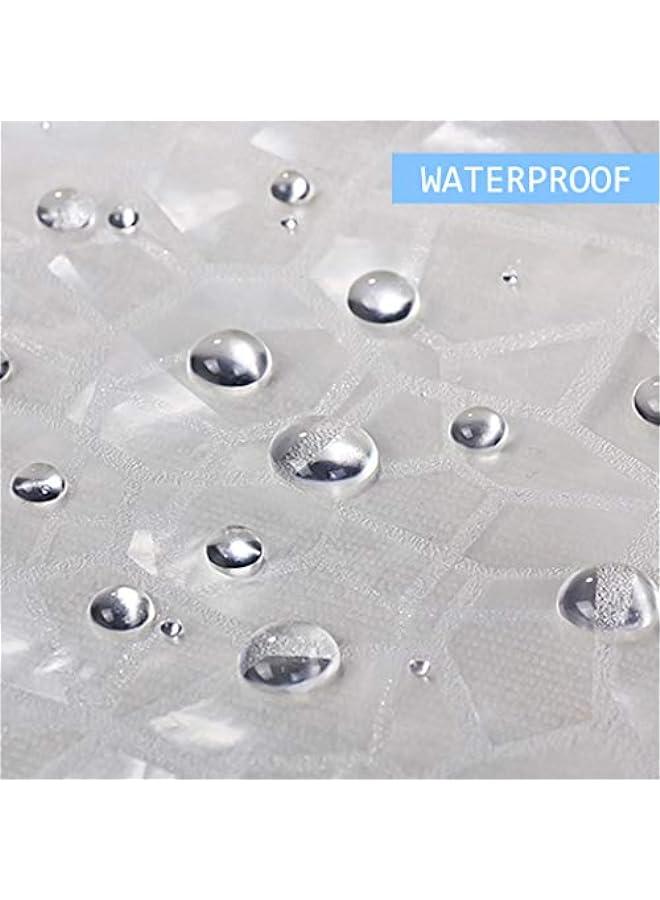 Waterproof 3D Effect EVA Shower Curtain with 12 Ring Hooks - Mildew-free Bath Liner for Home u0026 Hotel - Size: 180 x 180 cm - Image 4