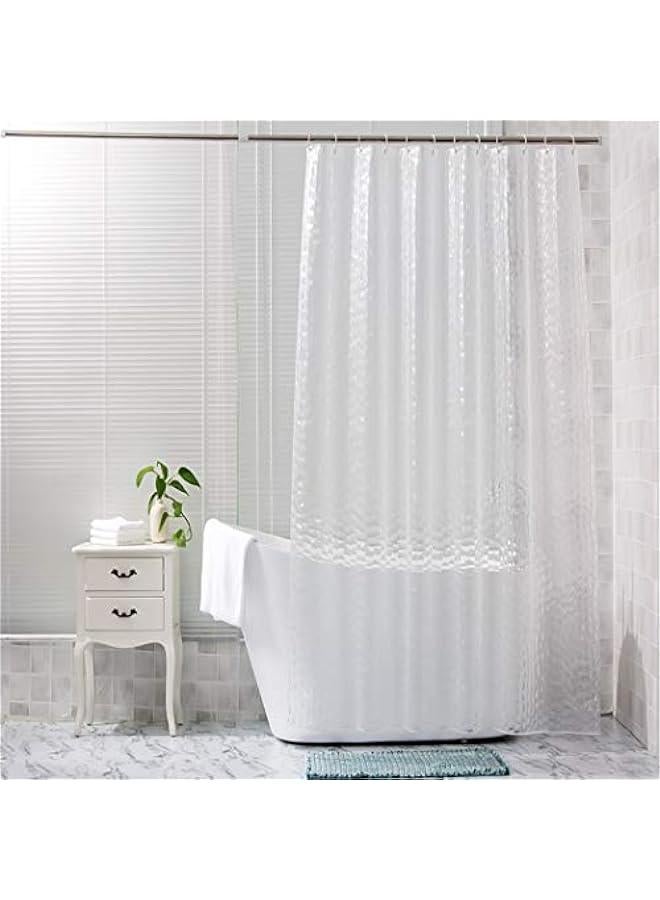 Waterproof 3D Effect EVA Shower Curtain with 12 Ring Hooks - Mildew-free Bath Liner for Home u0026 Hotel - Size: 180 x 180 cm - Image 3