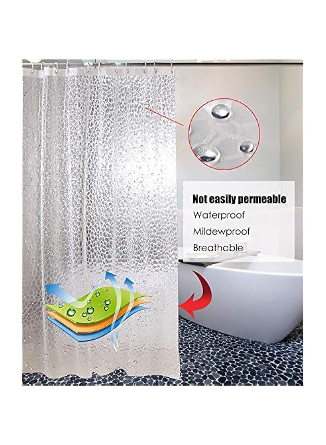 Waterproof 3D Effect EVA Shower Curtain with 12 Ring Hooks - Mildew-free Bath Liner for Home u0026 Hotel - Size: 180 x 180 cm - Image 5