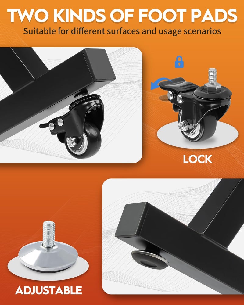 STRICH Piano Keyboard Stand Heavy Duty With Wheels and Stand Pads - Adjustable Portable Music Stand, Fits 54, 61, 88 Key Electric Pianos, Sturdy Musical Keyboard Stand, SKT-02S (Z-Style) - Image 3