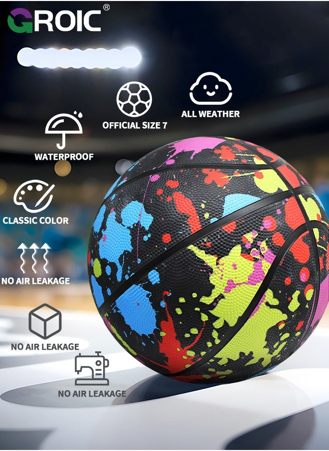 GROIC Basketball Standard Offical Size 7 Indoor Outdoor Basketball Pu Leather Game Basketball,Game Training Universal Basketball,Outdoor Sports Goods  - Image 2